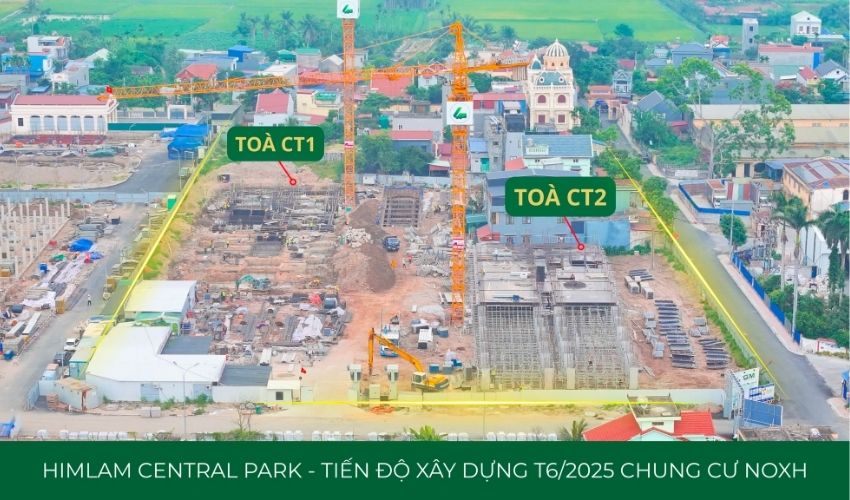 Hình ảnh mới nhất về tiến độ dự án nhà ở xã hội Him Lam An Hồng tháng 6/2025