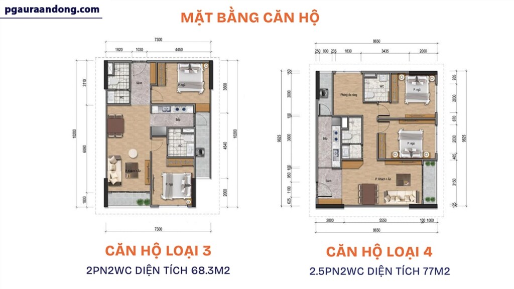 Thiết kế nội thất căn hộ PG Aura An Đồng