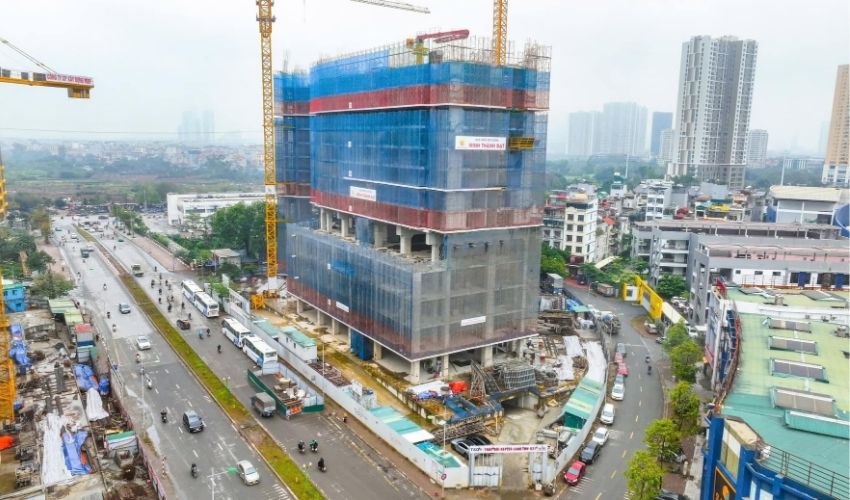 Tòa HH02 dự án Kepler Tower Mỗ Lao xây đến tầng 16
